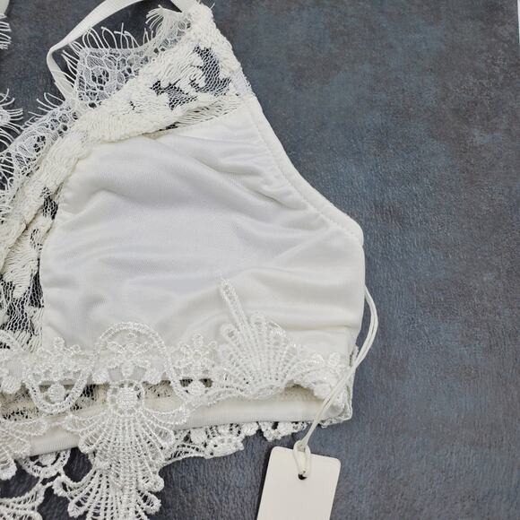 Line & Dot Francoise Bralette Lace in White Size M - Picture 7 of 9